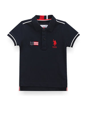 U S Polo Assn Kids Boys Contrast Piping Polo Shirt