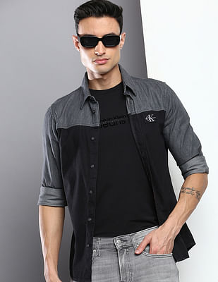 Calvin Klein Jeans Colour Block Slim Fit Casual Shirt