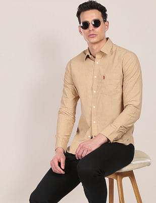 U S Polo Assn Tailored Regular Fit Solid Casual Shirt