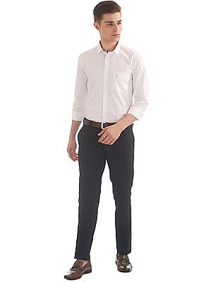 Buy CODE By Lifestyle Grey Flexi Waist Regular Fit Formal Trousers   Trousers for Men 1140493  Myntra