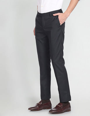 Arrow Hudson Tailored Regular Fit Solid Formal Trousers