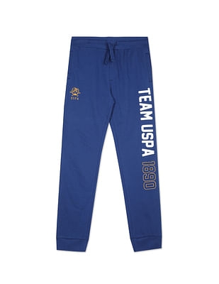 U S Polo Assn Kids Mid Rise Brand Print Joggers