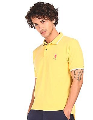 U S Polo Assn Tipped Collar Solid Polo Shirt