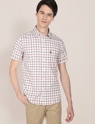 U S Polo Assn Matt Check Oxford Casual Shirt