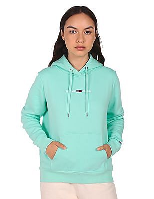 Buy Tommy Hilfiger Women Green Regular Linear Logo Sweatshirt NNNOW