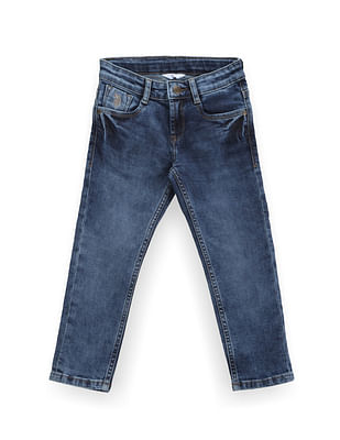 U S Polo Assn Kids Boys acid Wash Slim Jeans