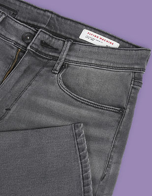 Grey Splatter Denim 3D Slim Tapered Jeans – 8&9 Clothing Co.