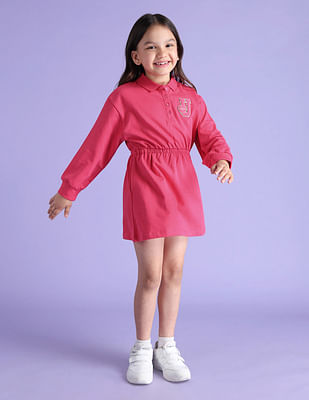 U S Polo Assn Kids Girls Flared Polo Dress