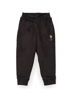 U S Polo Assn Kids Boys Textured Mid Rise Joggers