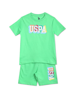 U S Polo Assn Kids Brand Print Cotton Set