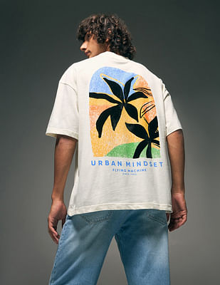 Flying Machine Street Vibe Tropical Oversized T-shirt