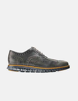 Buy Cole Haan Men Grey Zerogrand Wingtip Oxford Shoes