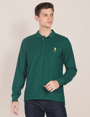 Buy U.S. Polo Assn. Long Sleeve Solid Pique Polo Shirt