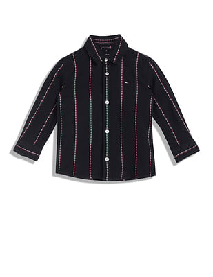 Tommy Hilfiger Kids Boys Vertical Global Stripe Shirt