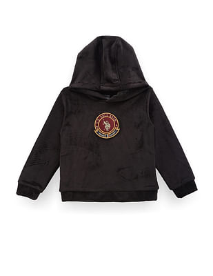 U S Polo Assn Kids Boys Hooded Applique Sweatshirt