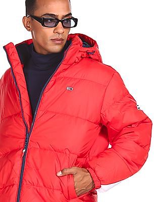 tommy jeans puffer jacket red