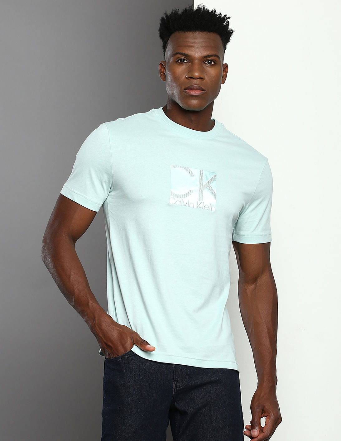 Buy Calvin Klein Embroidered Sateen Logo T-Shirt - NNNOW.com