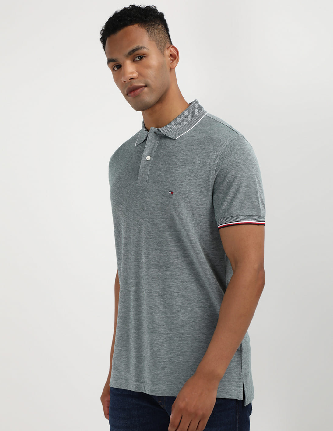 Buy Tommy Hilfiger Mouline Oxford Tipped Polo Shirt - NNNOW.com