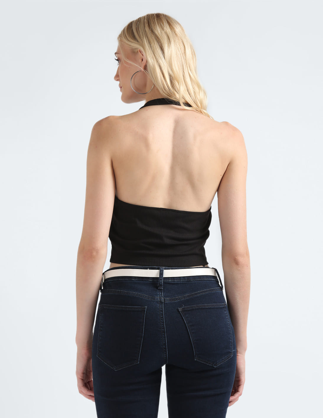 Buy Tommy Hilfiger Halter Neck Ribbed Crop Top - NNNOW.com