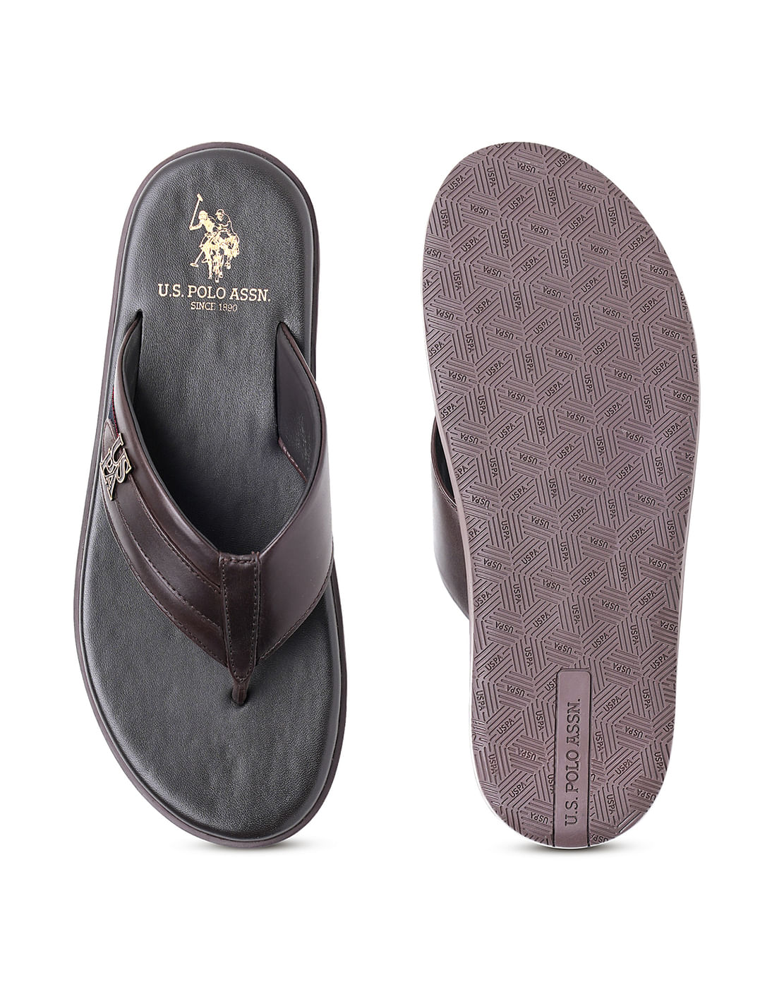 Brown Polo Memory Foam Slippers Ralph Lauren Polo Mens Slippers In