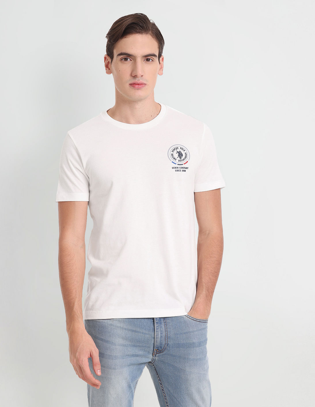 Tシャツ・カットソー DONDUP SS25 POLO SHIRT (UT230 M00918U 002 654) Buy U.S. Polo Assn. Denim Co. Iconic Brand Logo T-Shirt
