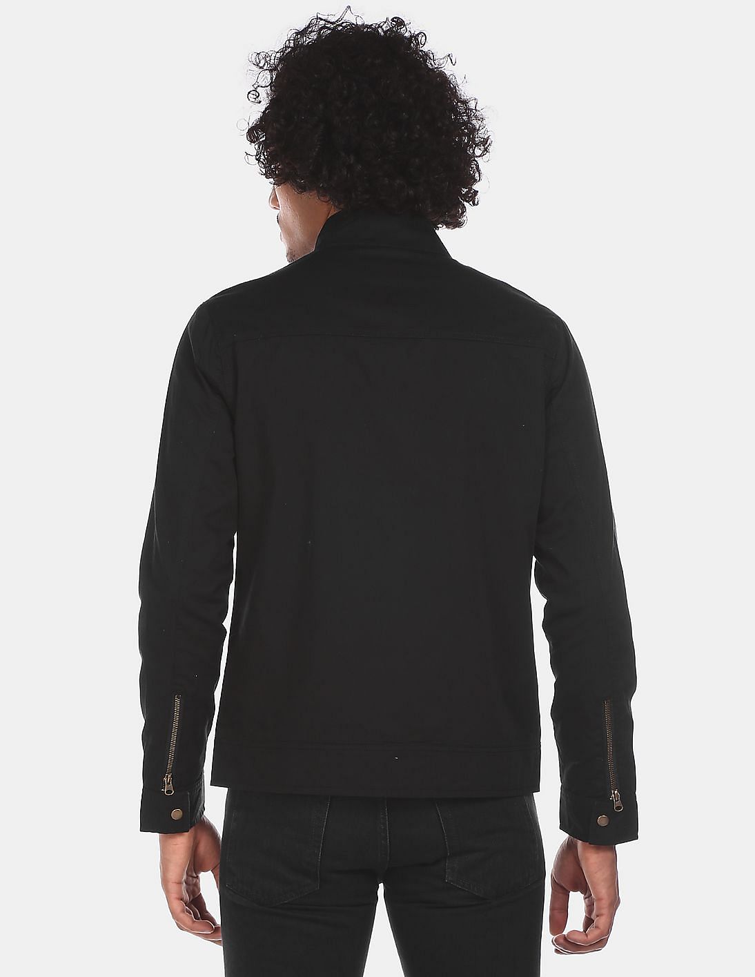 Buy Flying Machine High Neck Zip Up Solid Jacket - NNNOW.com Buy Flying Machine High Neck Zip Up Solid Jacket - NNNOW.com