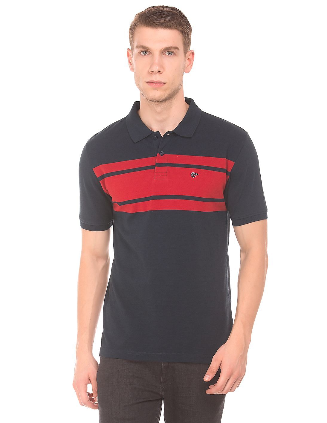 Buy Ruggers Striped Front Regular Fit Polo Shirt - NNNOW.com