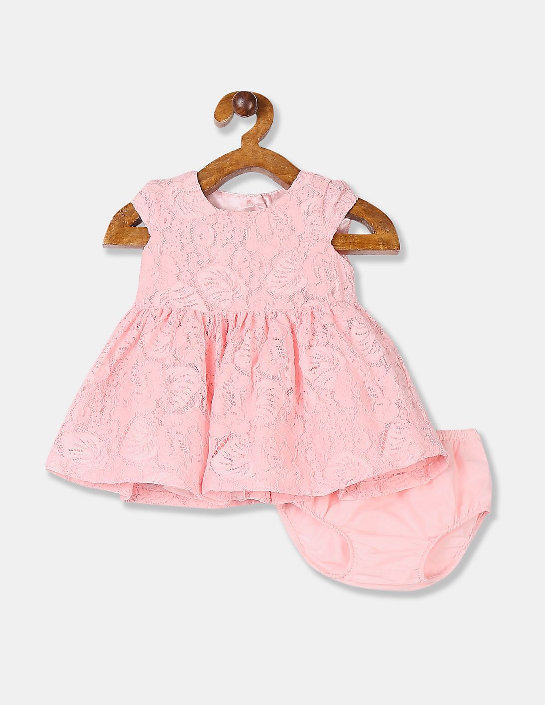 Buy The Children's Place Baby Baby Girl Pink Lace Fit And Flare Dress ...