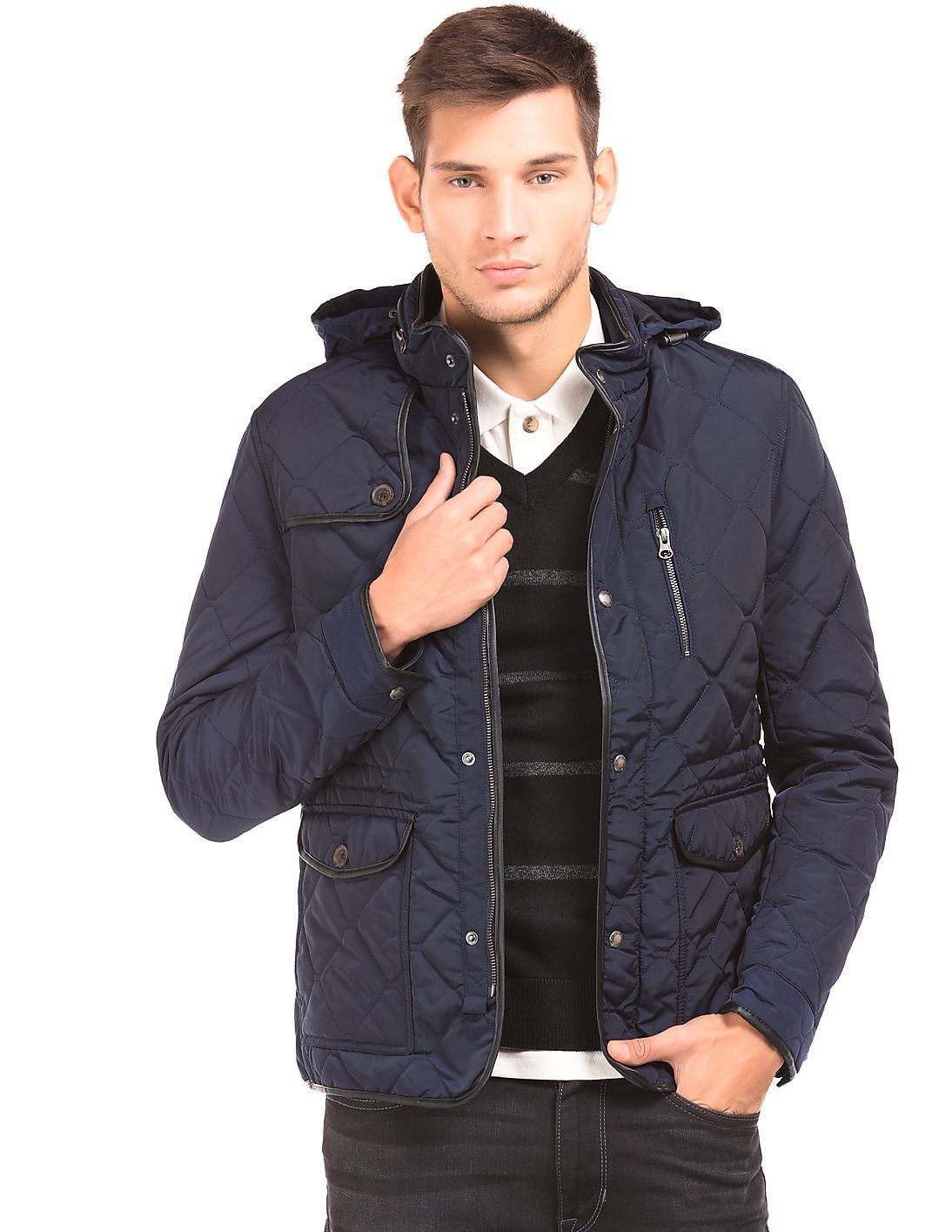 Buy U.S. Polo Assn. Men Concealed Hood Quilted Jacket - NNNOW.com