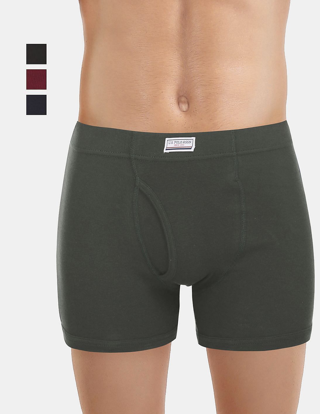Buy USPA Innerwear Men Green Solid Cotton Trunks - NNNOW.com