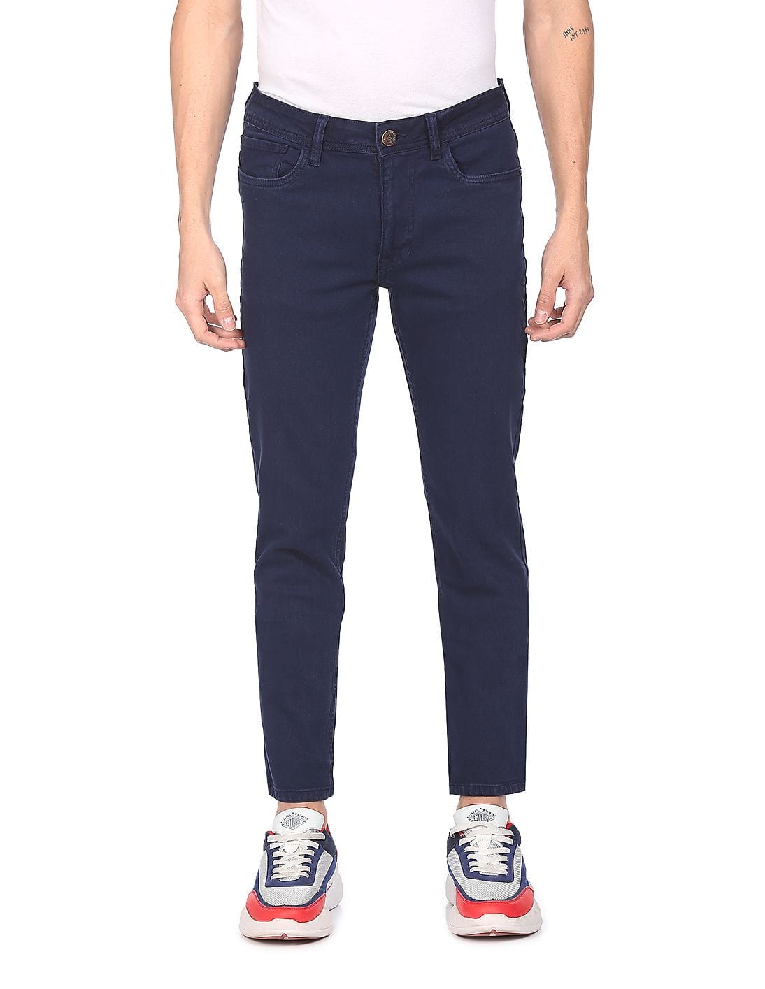 Buy Ruf \u0026 Tuf Men Dark Blue Mid Rise 