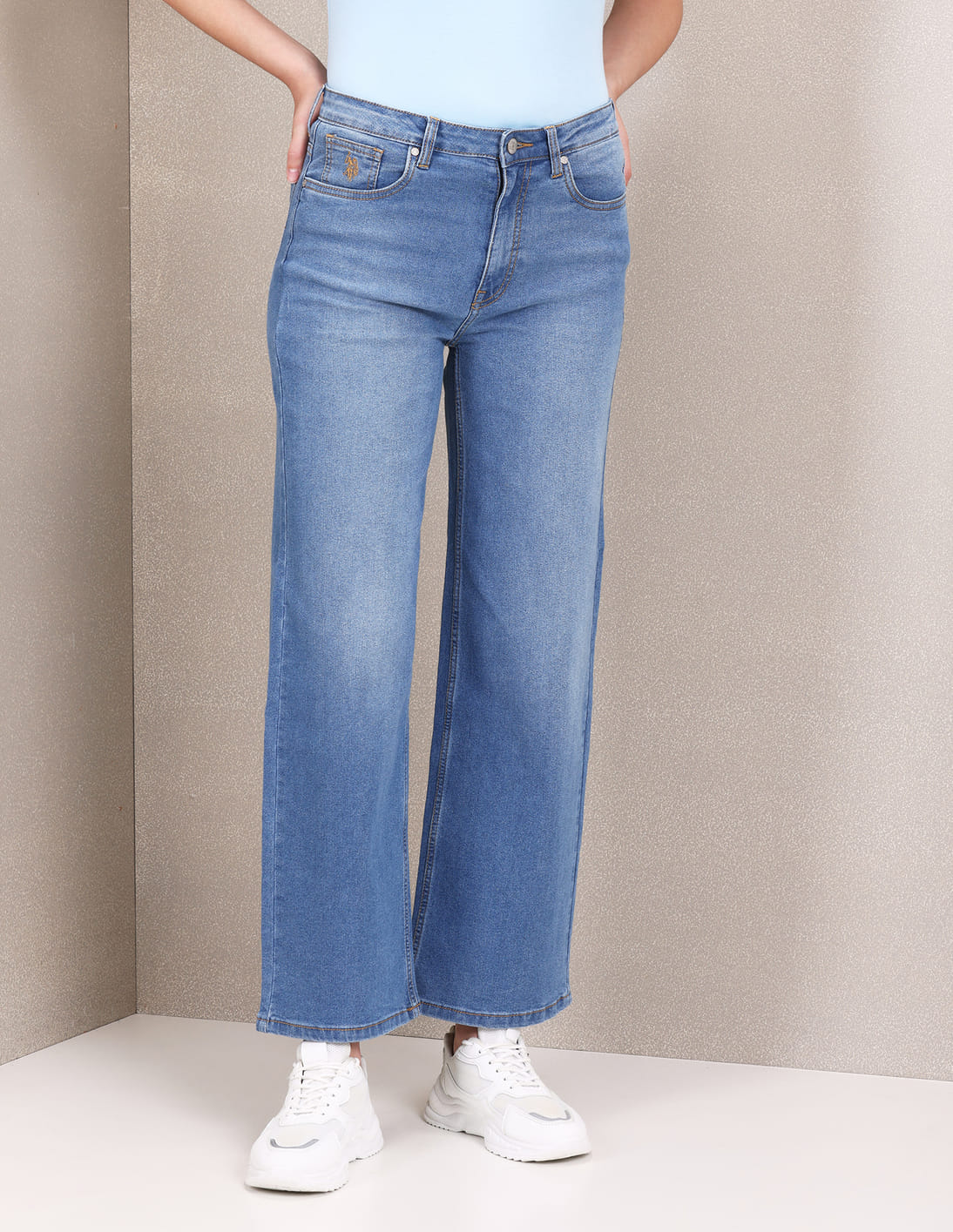 Buy U.S. Polo Assn. Women High Rise Wide Leg Jeans - NNNOW.com