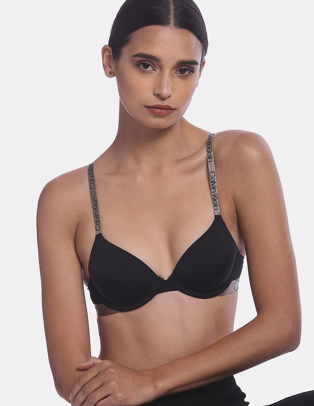 Buy Calvin Klein Underwear Women Black Icon Micro Lightly Lined Demi Bra -  NNNOW.com