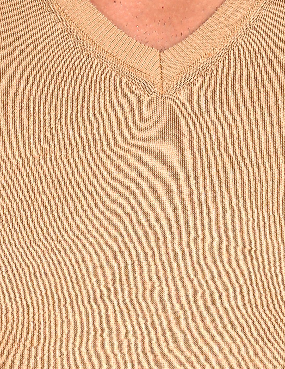 Buy Arrow Men Beige Sleeveless Solid Merino Wool Sweater - NNNOW.com