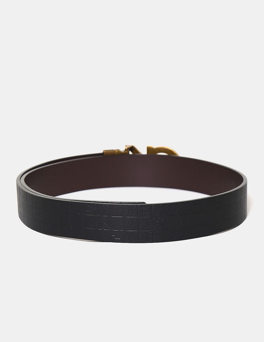 Hermes H Strie Buckle Reversible Belt Leather Medium 85 Black/Brown [Guaranteed authentic]