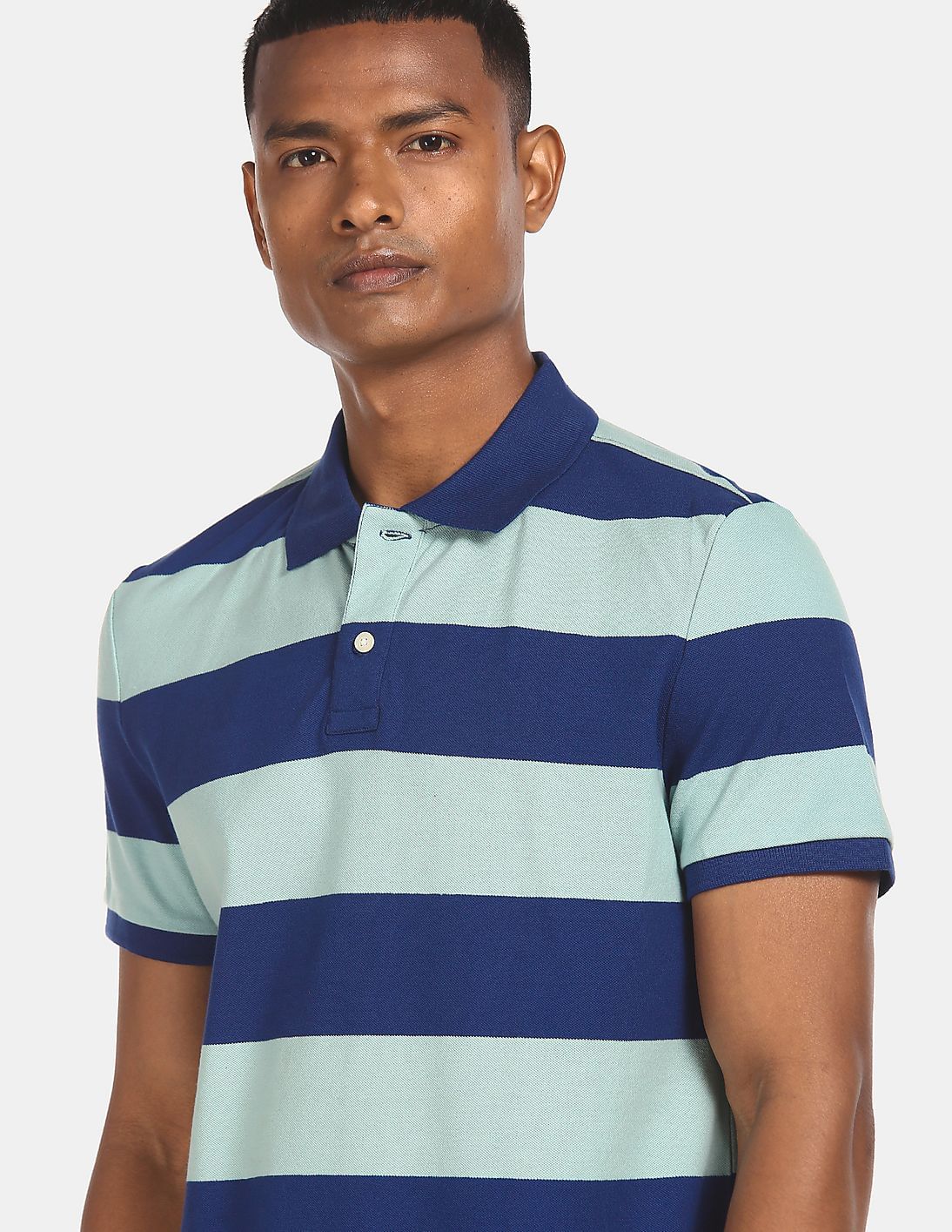 [TRILLION] STRIPE RUGBY OVERFIT PIQUE POLO SHIRTS /追跡付 TRILLION STRIPE RUGBY OVERFIT PIQUE POLO SHIRTS 5JH484