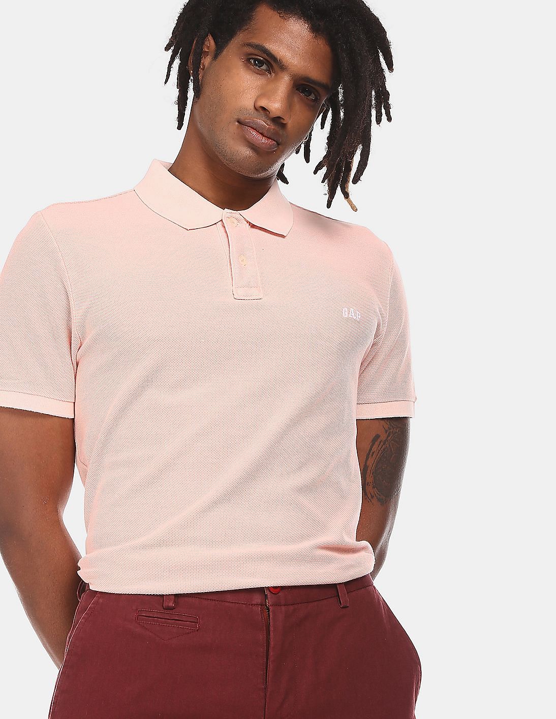 gap pink linen shirt