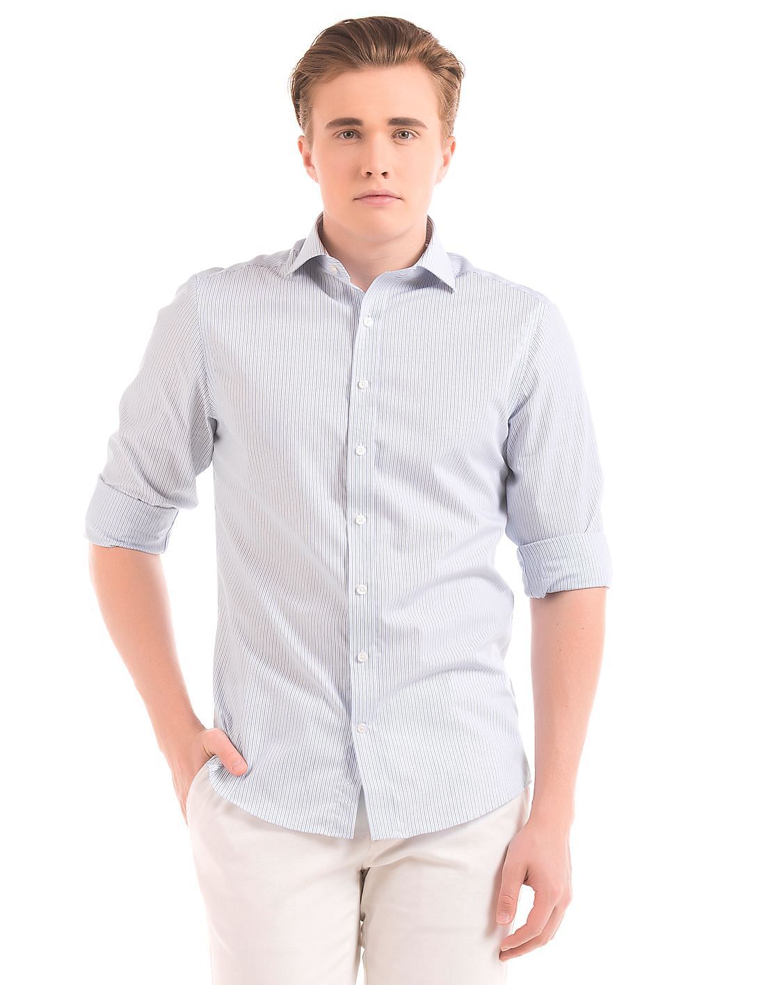 Buy Gant Men Fitted Striped Shirt - NNNOW.com