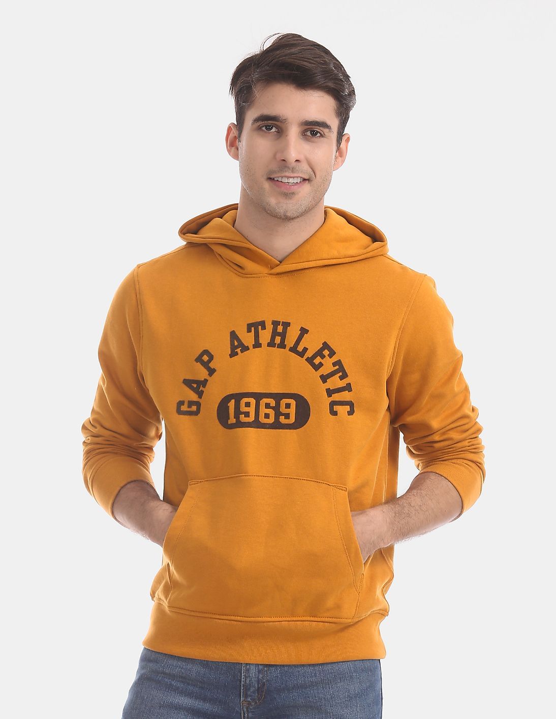 yellow gap hoodie mens