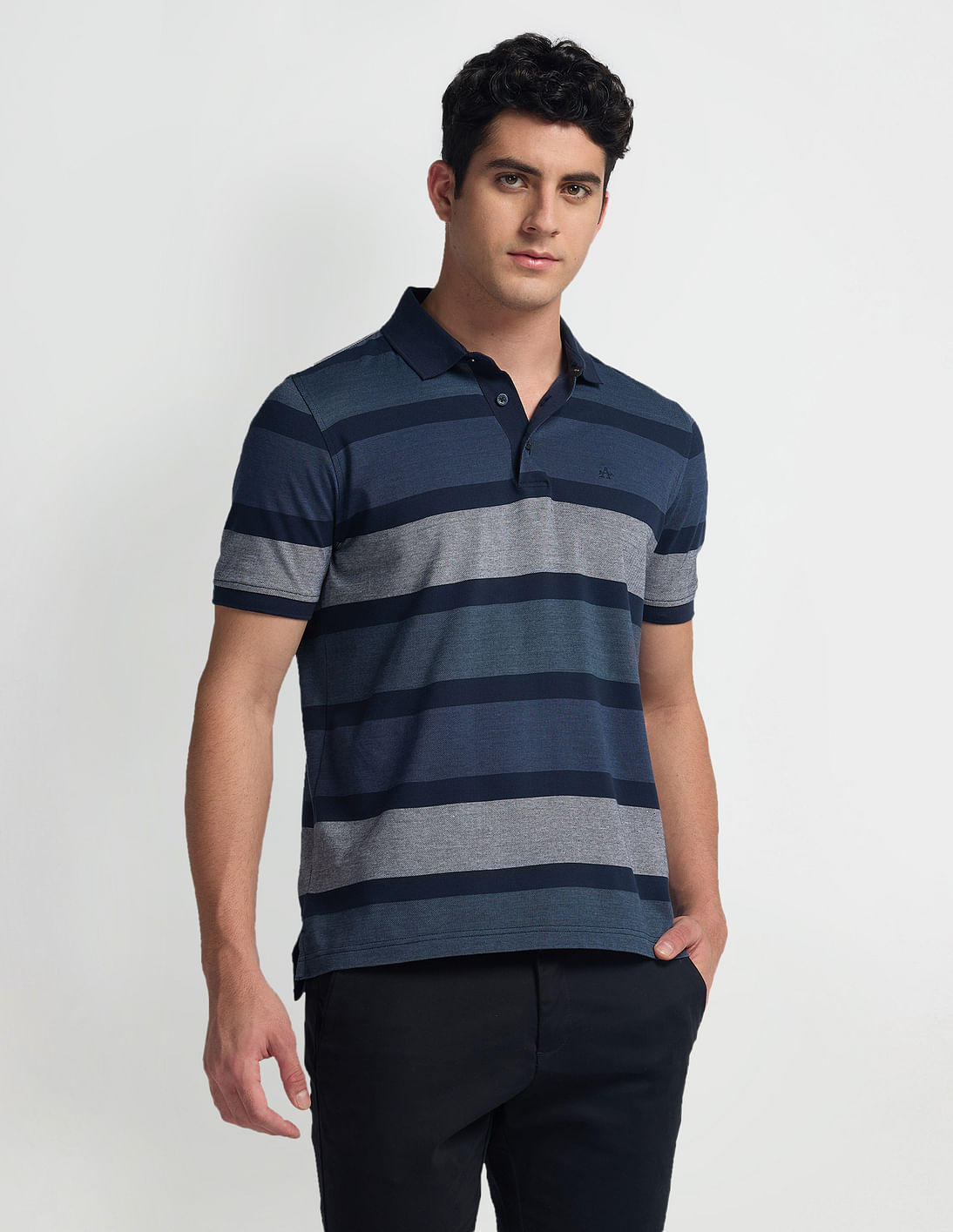 Buy Arrow Horizontal Stripe Cotton Polo Shirt - NNNOW.com