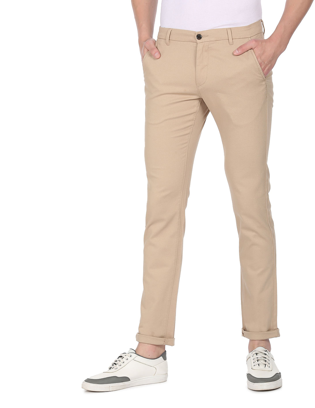Buy Arrow Sports Low Rise Bronson Slim Fit Trousers - NNNOW.com