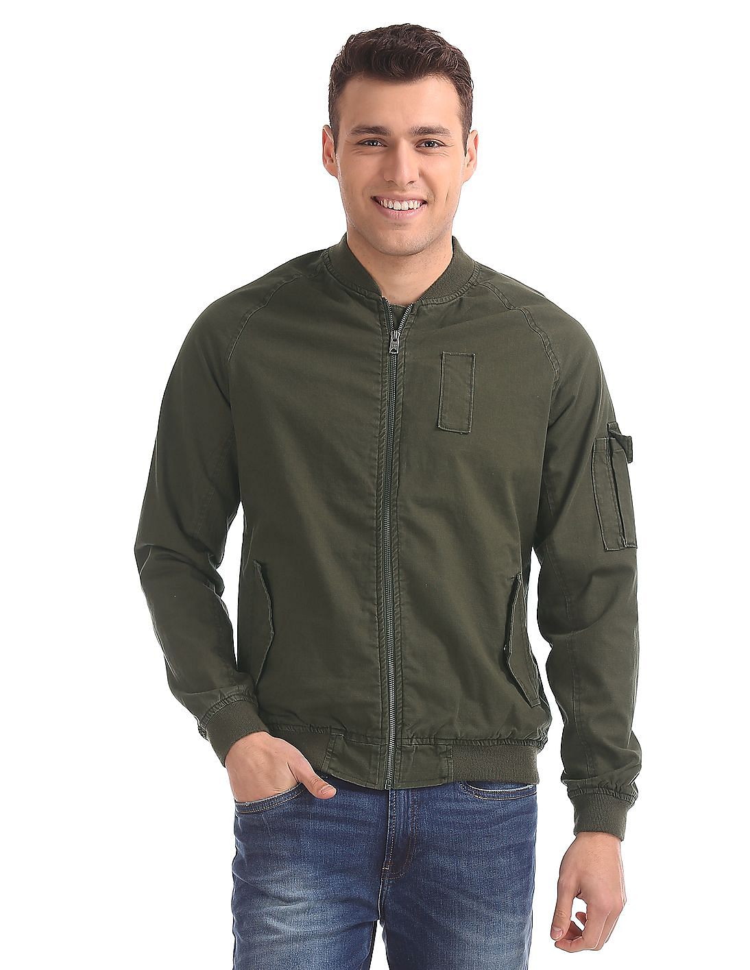 Buy Aeropostale Cotton Solid Bomber Jacket - NNNOW.com