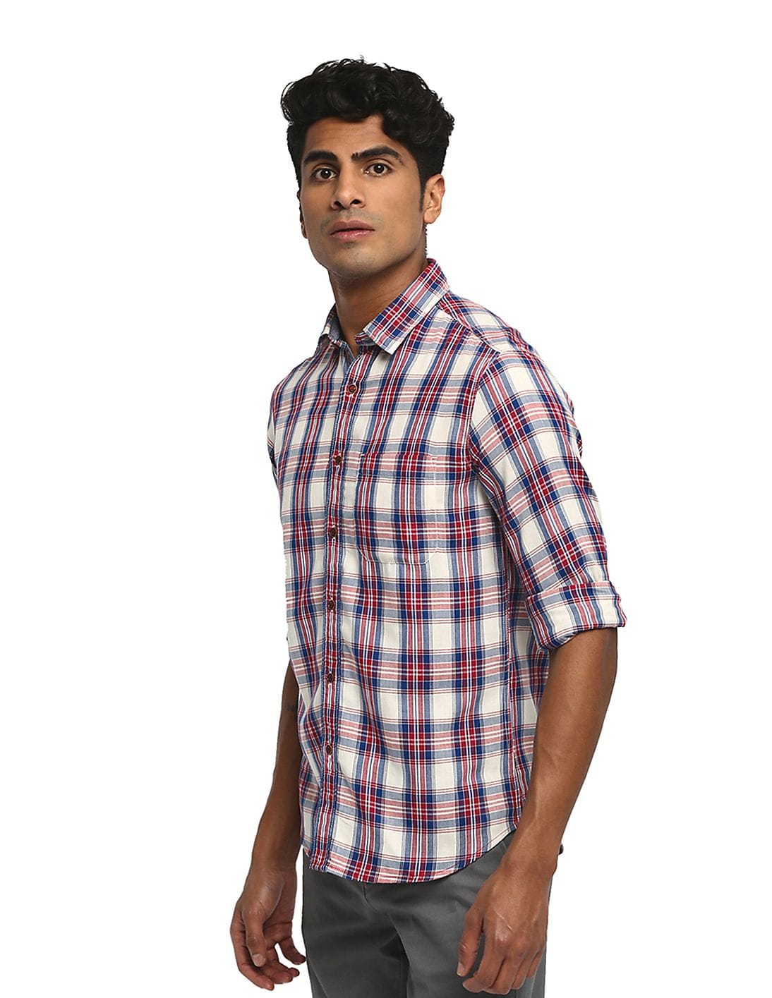 Multi Colour Slim Collar Check Shirt 