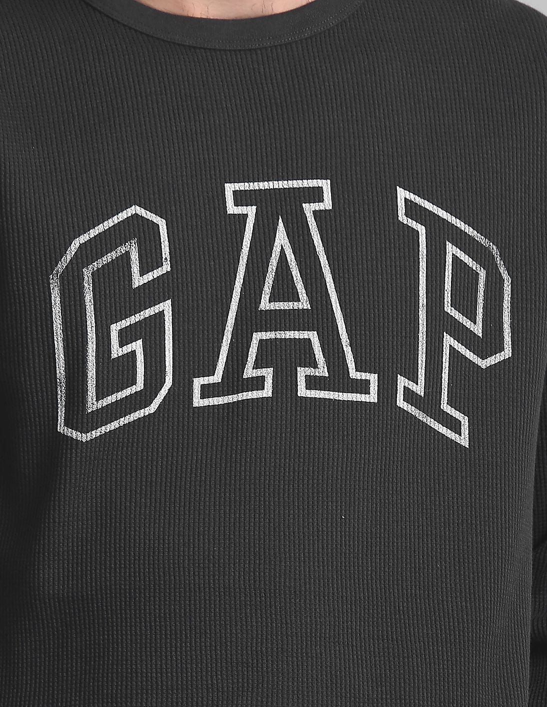 Buy GAP Men Men Black Arch Logo Thermal Tee - NNNOW.com