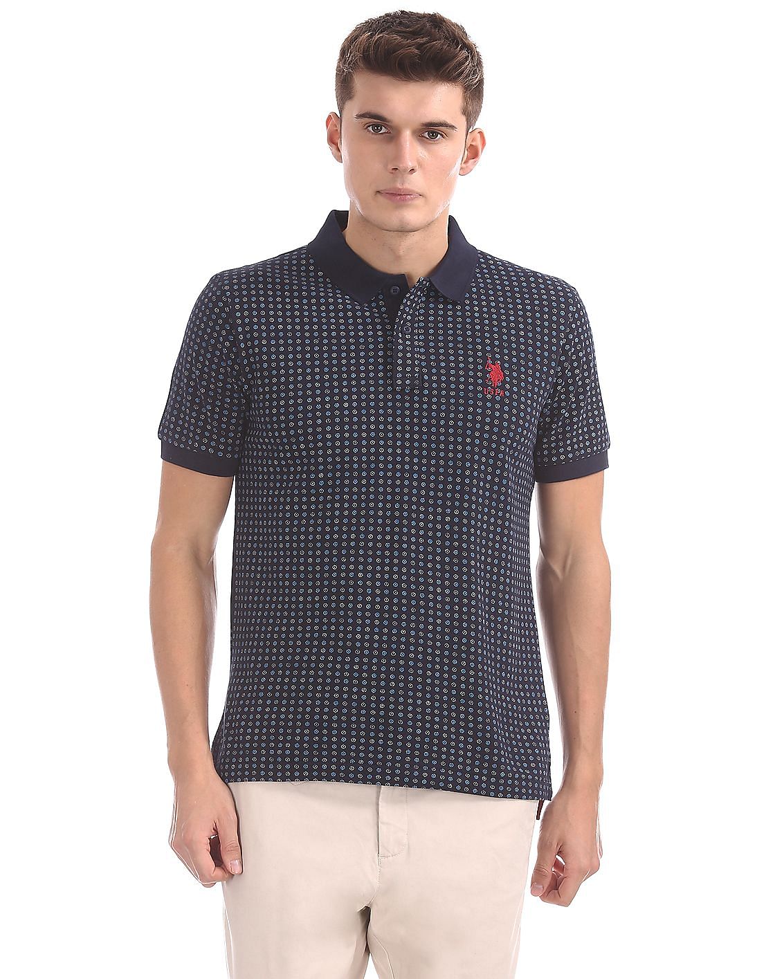 Buy Men Regular Fit Floral Print Polo Shirt online at NNNOW.com