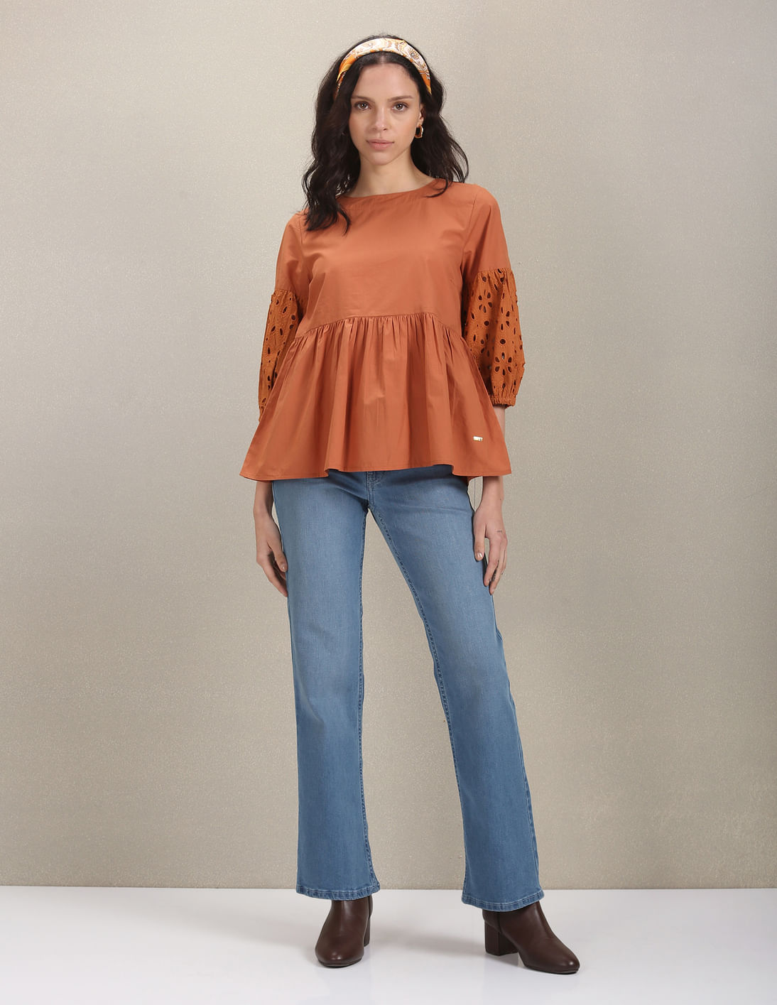 トップス Acka. peplum loose sweat brown 61NbhcEthBL.jpg