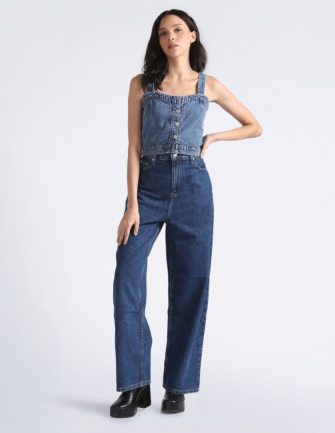 Buy Calvin Klein High Rise Relaxed Fit Jeans 