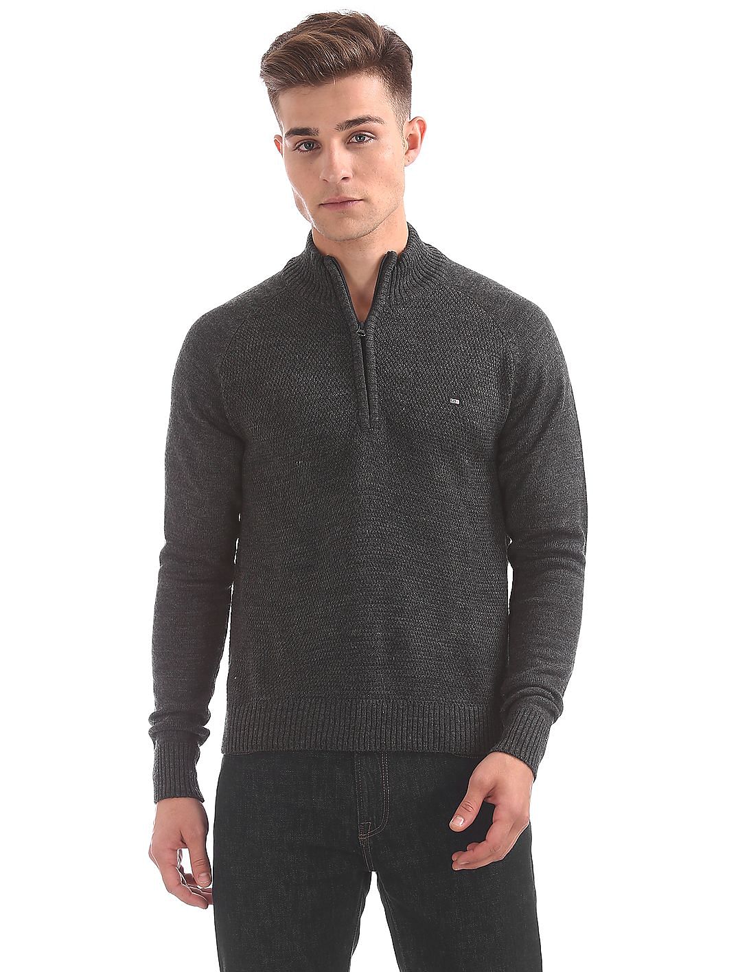 Buy Arrow Sports High Neck Patterned Knit Sweater - NNNOW.com