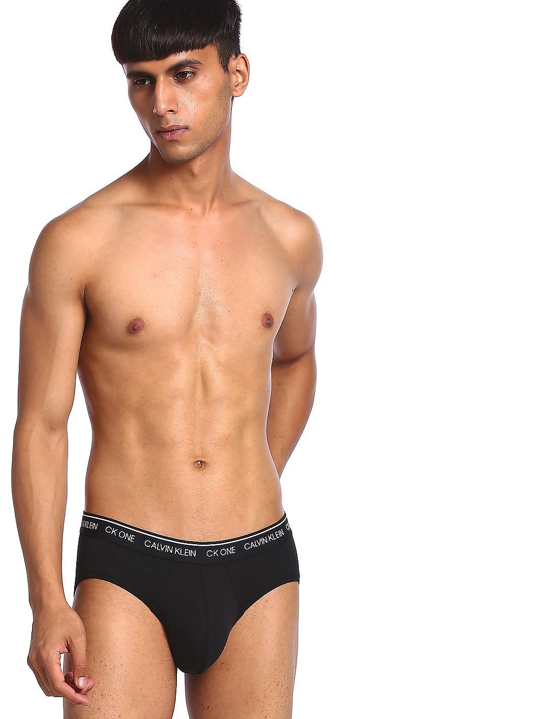 Buy Calvin Klein Underwear Men Black Elasticized Waistband Solid Hip Briefs  