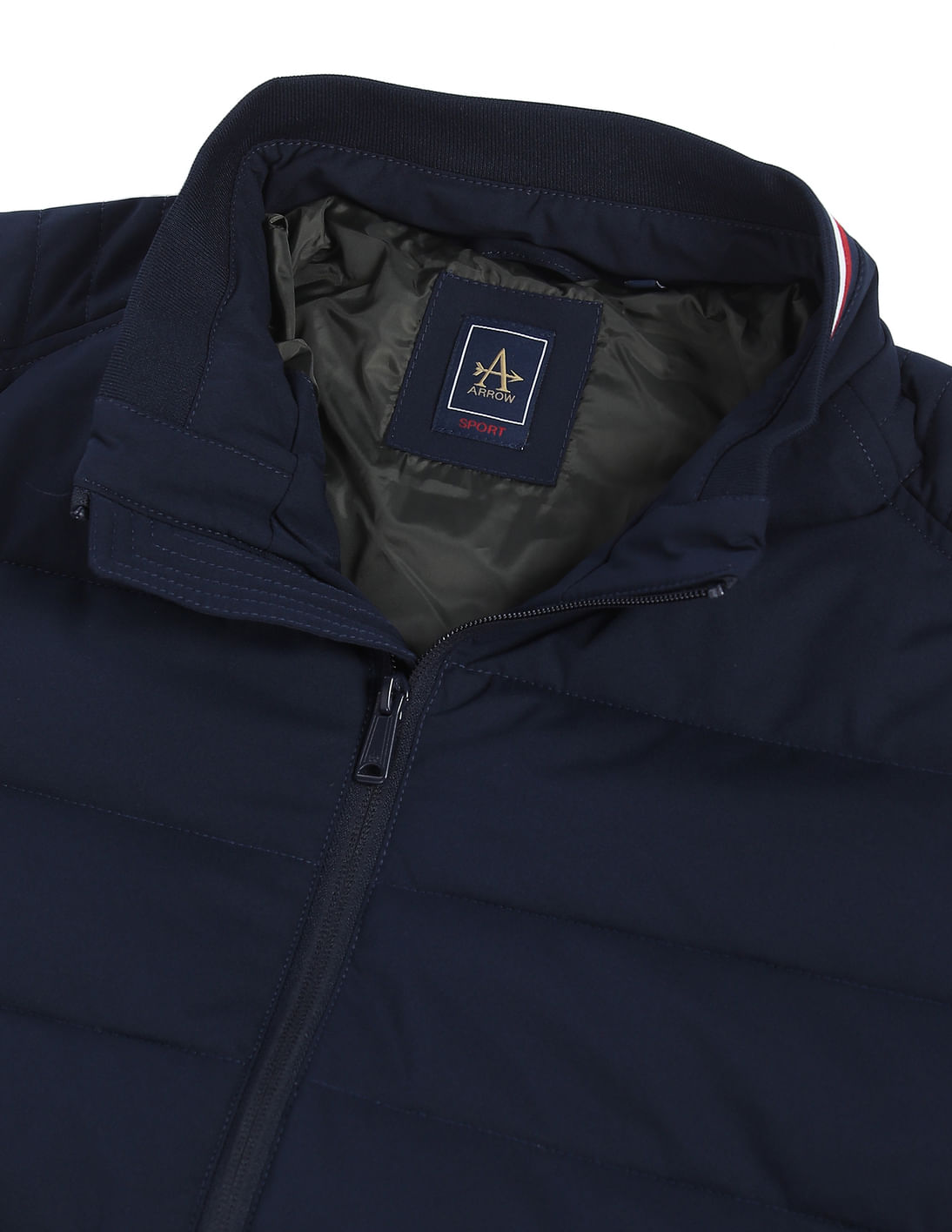 Buy Arrow Sports Quilted Solid High Neck Bomber Jacket